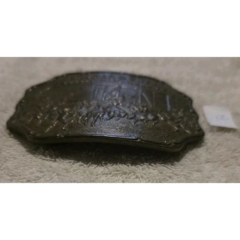 Tiffany Central & Union Pacific Railroad Western Americana Brass Belt Buckle 12